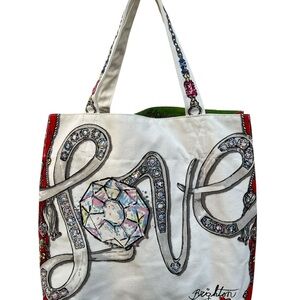 Brighton All That Glitters Tote Canvas Bag Hand-Painted‎